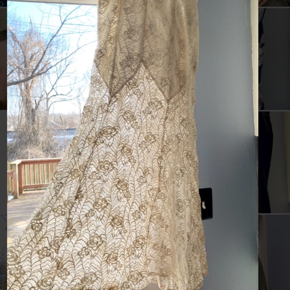 Cream Lace Maxi Skirt